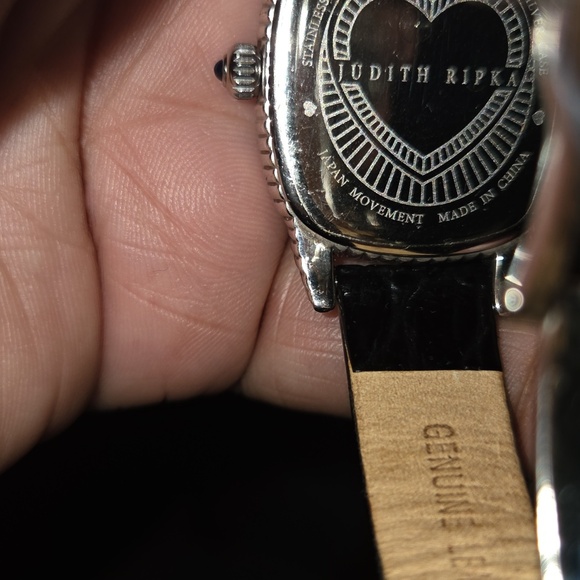 Judith Ripka Silver Watch with Black Strap - Picture 3 of 4